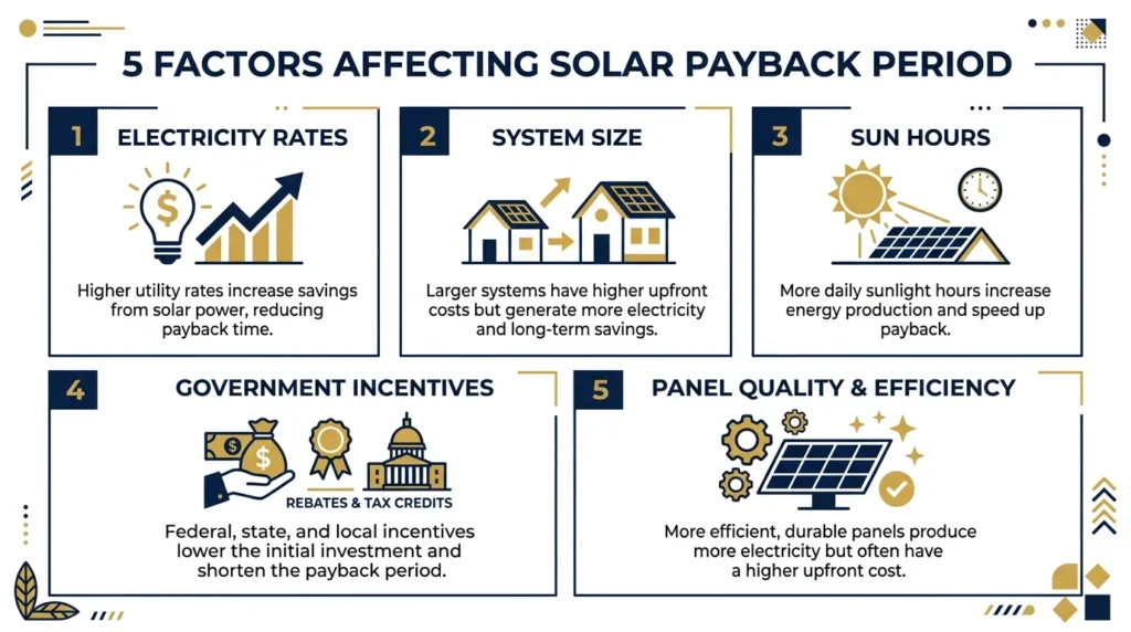Five key factors that affect solar panel payback period and ROI